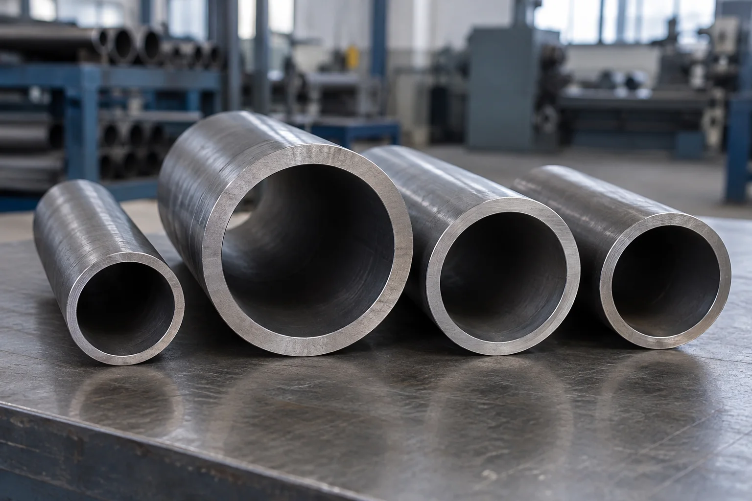 Seamless pipe ends with different diameters and wall thicknesses