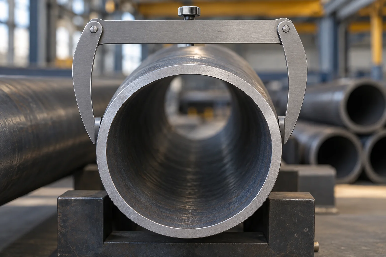 Outside-diameter inspection at a line pipe end