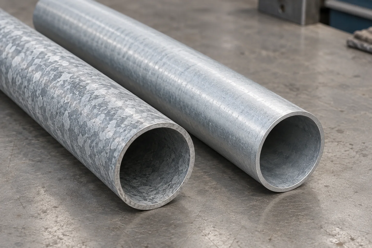 Hot-dip and pre-galvanized pipe surface finishes