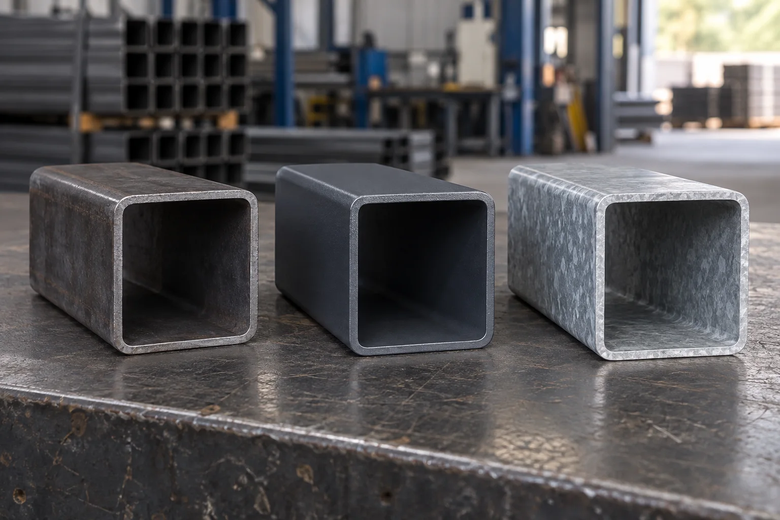 Mill-finish, painted and galvanized hollow-section surface options