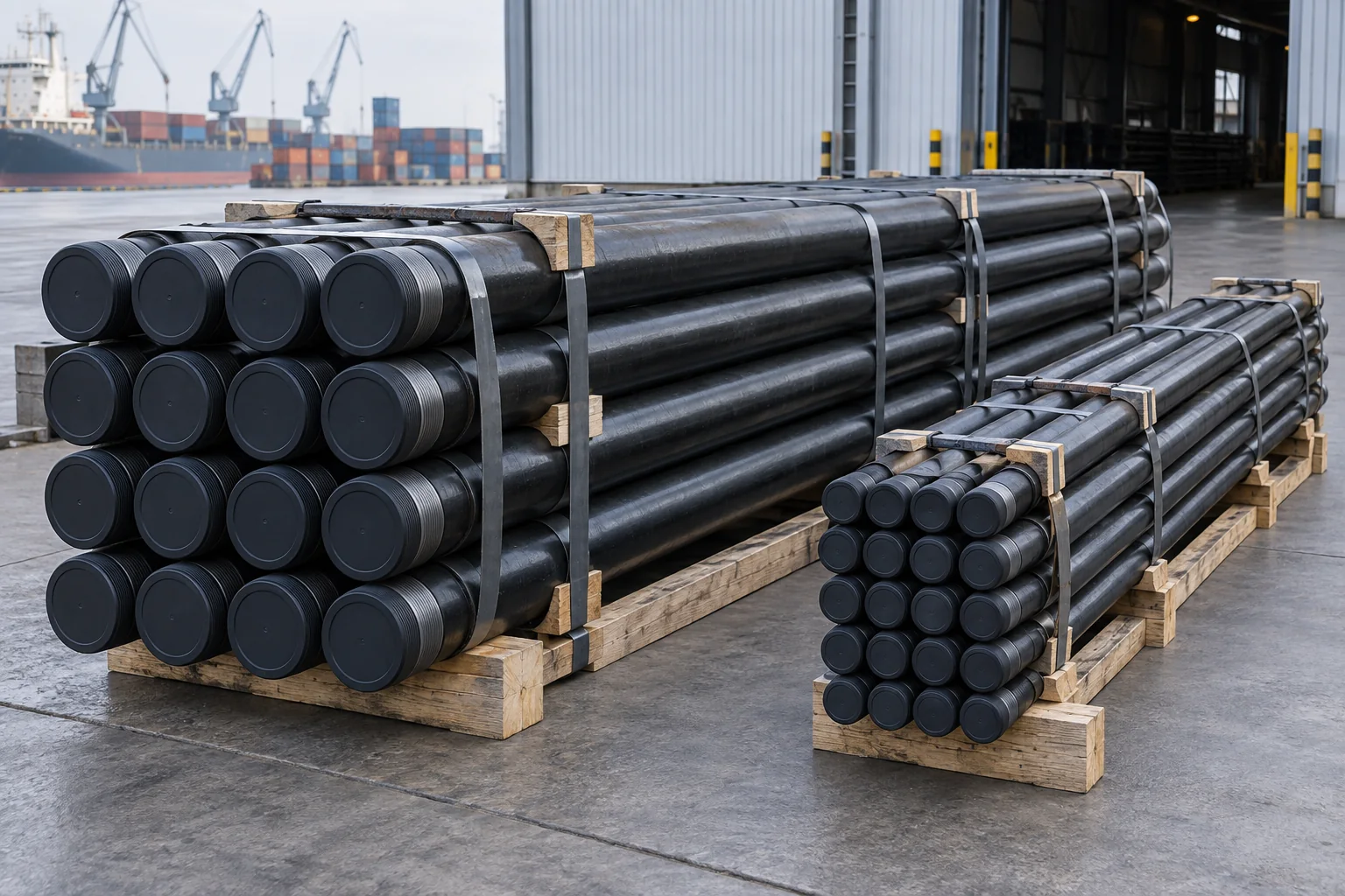 Separate casing and tubing bundles with fitted thread protectors