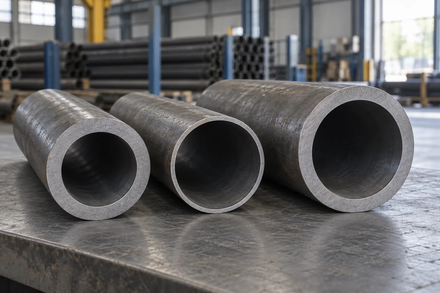 Round tube sections showing outside diameter and wall thickness