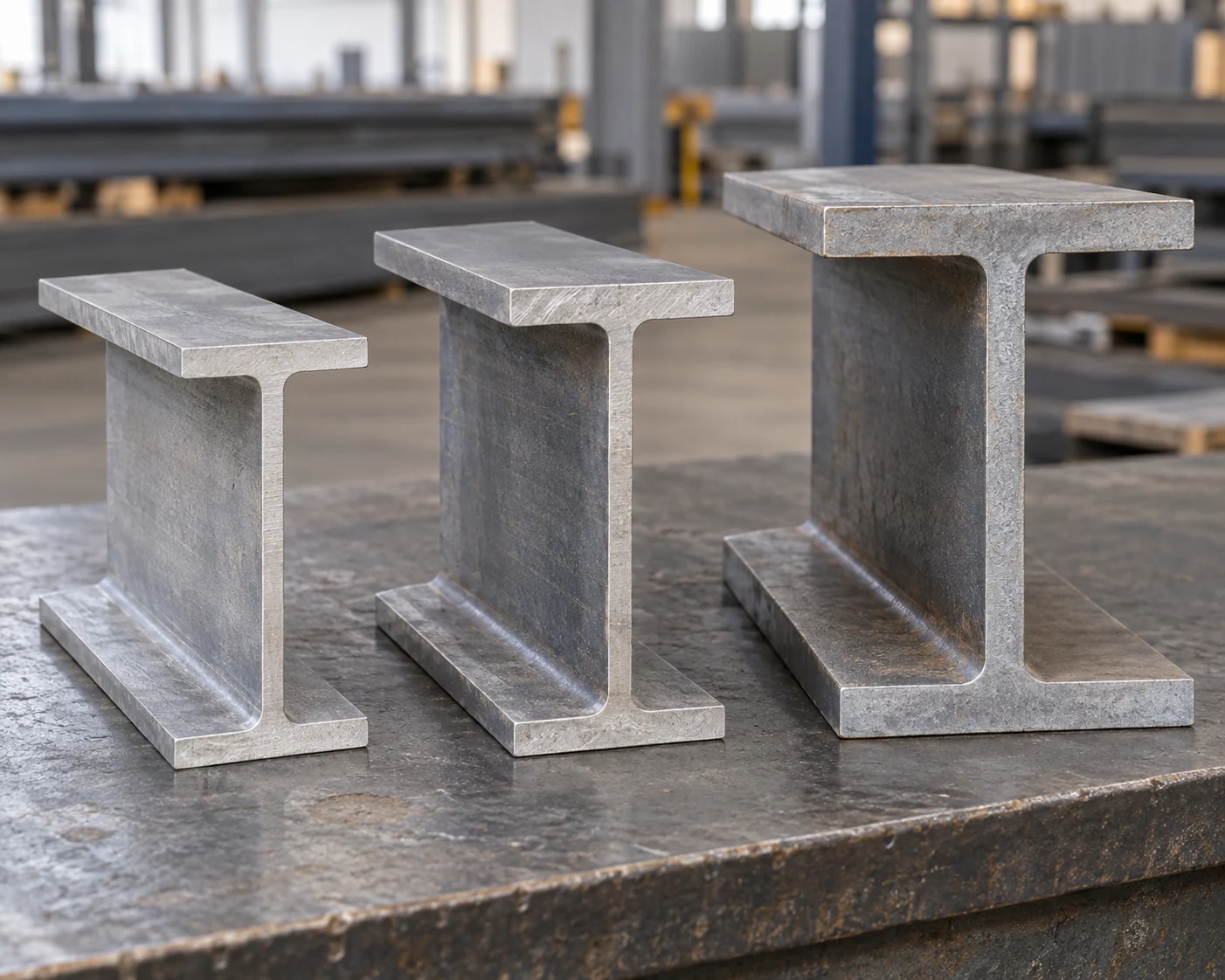 Wide-flange H-section samples with different web and flange thicknesses